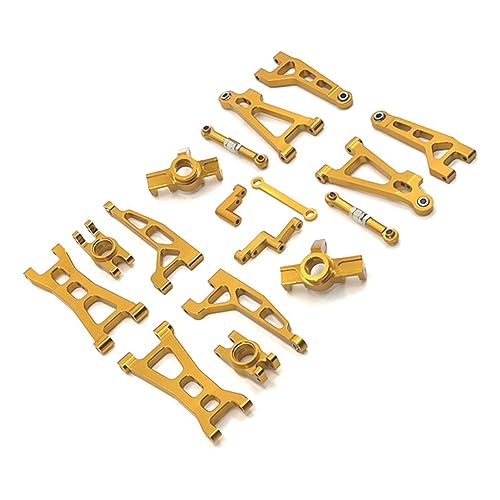 BEEOFICEPENG Schwenkarm-Lenkgruppe Cup für 16207 16208 16209 16210 H16 Fernsteuerungsauto Teile Zubehör Metall Upgrade Kit,Gold von BEEOFICEPENG