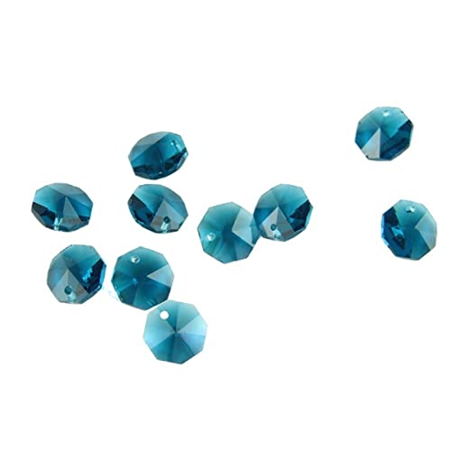 BEEYNG Prismen & Kaleidoskope, Blau, 14 mm, achteckige Perlen, 100 Stück/1000 Stück, Material: Fensterzubehör, Kristallprismen, Wissenschaft, Klassenzimmer, Optik-Sets (Farbe: 1 Loch, Größe: 1000 von BEEYNG