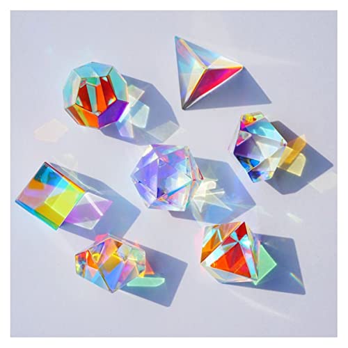 BEEYNG Prismen und Kaleidoskope Optisches Prisma Polyedrisches Kristallprisma Wissenschafts-Klassenzimmer Optik-Kit (Color : 7PCS Color Prism A) von BEEYNG