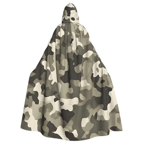 BEIVGOXL Armee-Umhang, digitaler Camouflage-Umhang, Halloween-Umhang, Erwachsenen-Umhang mit Kapuze, übergroßer Umhang mit Fliege, Unisex, Cosplay-Kostüme von BEIVGOXL