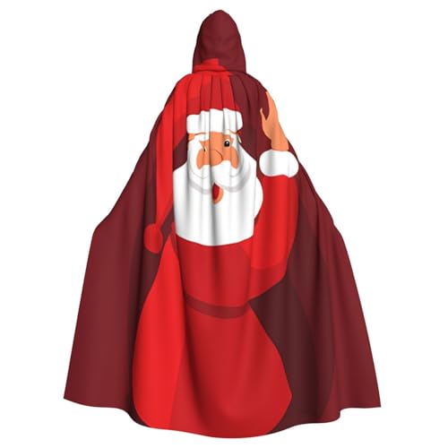 BEIVGOXL Kapuzenumhang mit süßem Weihnachtsmann-Aufdruck, Halloween-Umhang, Erwachsenen-Umhang mit Kapuze, übergroßer Umhang mit Fliege, Unisex, Cosplay-Kostüme von BEIVGOXL