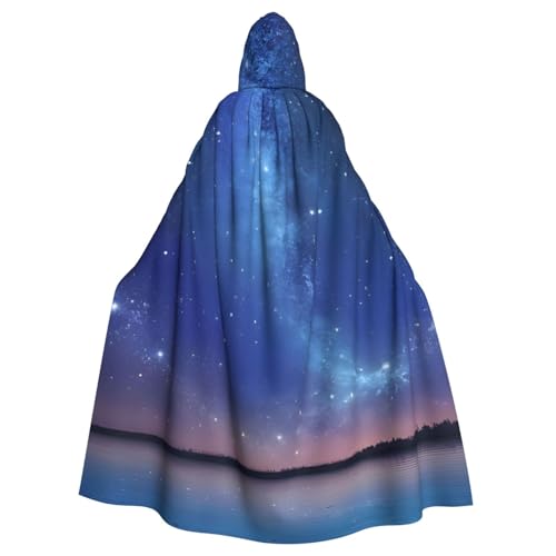 BEIVGOXL Northern Lights Custom Printed Hooded Cloak, Halloween Cloak, Adult Cape With Hood - Oversized Cape With Bow Tie, Unisex Cosplay Costumes von BEIVGOXL