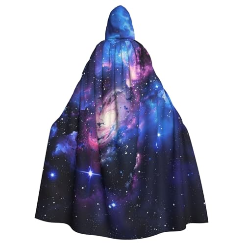 BEIVGOXL Universe Galaxy Star Space Custom Printed Hooded Cloak, Halloween Cloak, Adult Cape With Hood - Oversized Cape With Bow Tie, Unisex Cosplay Costumes von BEIVGOXL