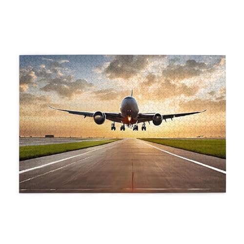 Bedrucktes Flugzeugbild, personalisiertes Holzpuzzle, 1000 Teile, interessante Puzzles für Erwachsene und Familien, Kinder, Landschaftstierpuzzle von BEIVGOXL