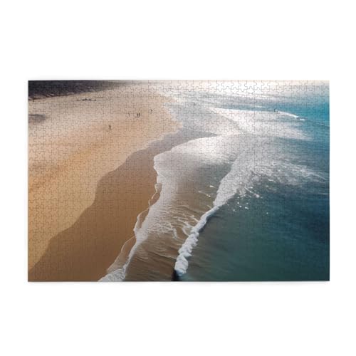 Bedrucktes Strandbild, personalisiertes Holzpuzzle, 1000 Teile, interessante Puzzles für Erwachsene und Familien, Kinder, Landschaftstierpuzzle von BEIVGOXL