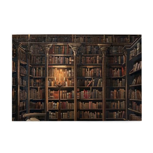 Buch Room Mysterious Library gedrucktes Bild, personalisiertes Holzpuzzle, 1000 Teile, interessante Puzzles für Erwachsene und Familien, Kinder, Landschaftstierpuzzle von BEIVGOXL