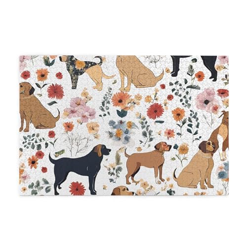 Cartoon-Katze und Hund, gedrucktes Bild, personalisiertes Holzpuzzle, 1000 Teile, interessante Puzzles für Erwachsene und Familien, Kinder, Landschaftstierpuzzle von BEIVGOXL