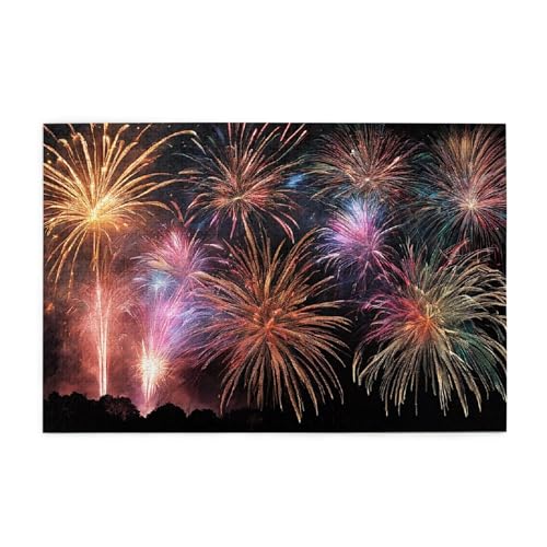 Explosionsfeuerwerk, 3D-gedrucktes Bild, personalisiertes Holzpuzzle, 1000 Teile, interessante Puzzles für Erwachsene und Familien, Kinder, Landschaftstierpuzzle von BEIVGOXL