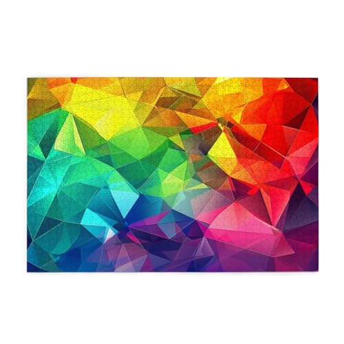 Holzpuzzle mit geometrischem Druck, personalisierbar, 1000 Teile, interessante Puzzles für Erwachsene und Familien, Kinder, Landschaftstierpuzzle von BEIVGOXL