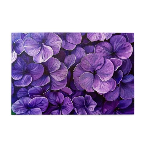 Holzpuzzle mit violetten Blumen, bedruckt, 1000 Teile, interessante Puzzles für Erwachsene und Familien, Kinder, Landschaftstierpuzzle von BEIVGOXL