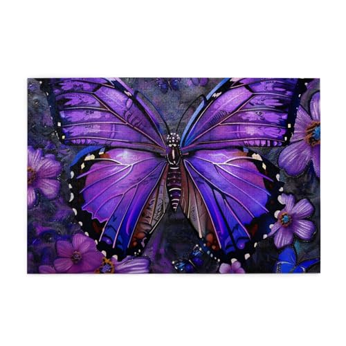 Lila Schmetterling 1 gedrucktes Bild, personalisiertes Holzpuzzle, 1000 Teile, interessante Puzzles für Erwachsene und Familien, Kinder, Landschaftstierpuzzle von BEIVGOXL