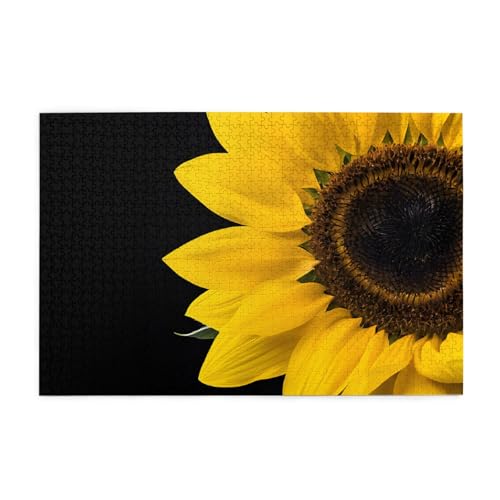 Wilde Sonnenblume gedrucktes Bild, personalisiertes Holzpuzzle, 1000 Teile, interessante Puzzles für Erwachsene und Familien, Kinder, Landschaftstierpuzzle von BEIVGOXL