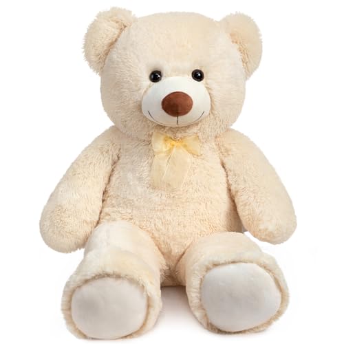 BEJOY 100cm Teddybär, Riesen Plüschtiere Kuschelbären große Stofftier Schmusetier, Liebesgeschenk Geburtstag, Valentinstag, Beige von BEJOY