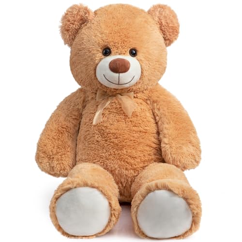 BEJOY 100cm Teddybär, Riesen Plüschtiere Kuschelbären große Stofftier Schmusetier, Liebesgeschenk Geburtstag, Valentinstag, Hellbraun von BEJOY