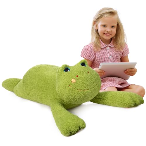 BEJOY Giant Frog Teddy Plüschtiere, Riesige Frosch Stofftier, Flauschiger Plüsch-Frosch Süßes Plüschspielzeug für Kinder Freunde Familie, Geburtstagsgeschenke 95cm von BEJOY