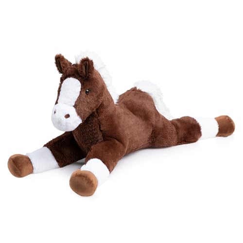 BEJOY Plüschtiere Pferd, großes Teddy Plüschtier, kuscheliges Stofftier Pony für Kinder Freundin Geschenk Geburtstag Weihnachten, 80cm von BEJOY