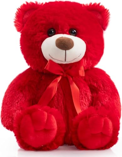 BEJOY Teddybär, weiche Plüschbär süß Stofftiere Kuscheltier, Weihnachten Neujahr, 36cm Rot von BEJOY