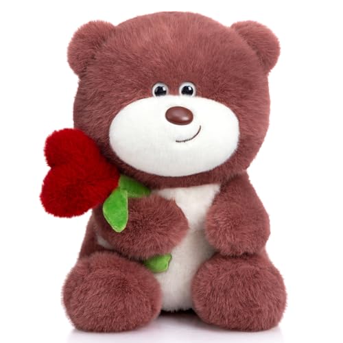 BEJOY Teddybär Plüsch-Bär Teddy mit Herz Rose, Plüschtiere Liebe Valentinstag Bär, Stofftier Spielzeug Plüschtier Kuscheltier Geschenke für Freundin Kinder Geburtstag, Valentinstag(Rosarot,40cm) von BEJOY