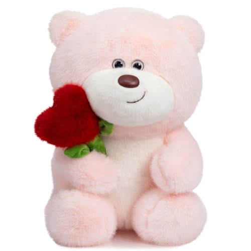 BEJOY Teddybär Plüsch-Bär Teddy mit Herz Rose, Plüschtiere Liebe Valentinstag Bär, Stofftier Spielzeug Plüschtier Kuscheltier Geschenke für Freundin Kinder Geburtstag, Valentinstag(Rosa,40cm) von BEJOY