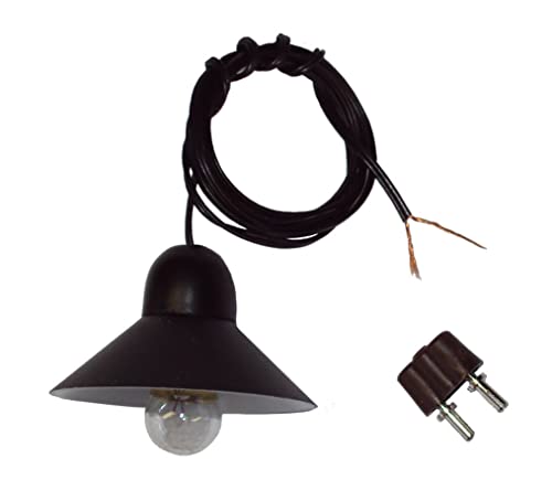 BELI-BECO 321 Hängelampe schwarz für Krippe mit Beleuchtung - Krippenbeleuchtung - Kunststoff - 30 mm - klare Glühlampe E 10-3,5 V - 0,2A von BELI-BECO