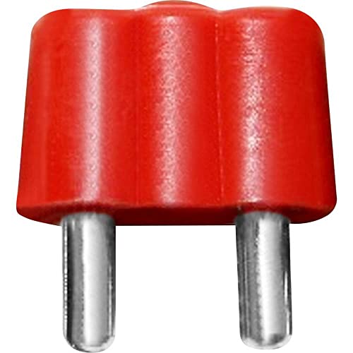 BELI-BECO 61/15 Doppelstecker - Miniatur-Bananenstecker mit 8mm Stiftabstand und Stift-Ø: 2,6mm - 3 Stück (Rot) von BELI-BECO