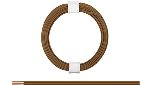 BELI-BECO L210/5 Kabel - Kupferlitze 2 x 0,08 mm² (2x10x0,10mm) - Zwillingsleitung - 5 m Ring (Braun) von BELI-BECO