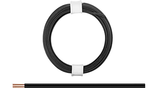 BELI-BECO L210/5 Kabel - Kupferlitze 2 x 0,08 mm² (2x10x0,10mm) - Zwillingsleitung - 5 m Ring (Schwarz) von BELI-BECO