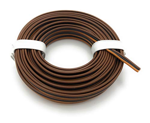 BELI-BECO L318/5 Kabel - Kupferlitze 3 x 0,14 mm² (1x18x0,10 mm) - Drillingsleitung - 5 m Ring (Fleischmann-Farben: Hellbraun-Schwarz-Dunkelbraun) von BELI-BECO