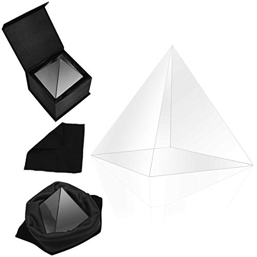 Belle Vous K9 Kristall Prisma Pyramide - 8x8x9,7cm Fotografie Glas Prisma Spektrometer Pyramide mit Samttasche, Mikrofasertuch & Geschenkbox – Kristallglas Licht Spektrum Regenbogen Fotos Lichtbrecher von BELLE VOUS