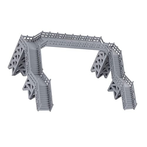 2st Modell Fußgängerbrücke Modell Einer Hängebrücke Eisenbahn-fußgängerbrückenspielzeug N Spur Dekoration Der Eisenbahnlandschaft Sandtischmaterial Mini-fußgängerbrücke Grey Abs BELLIFFY von BELLIFFY