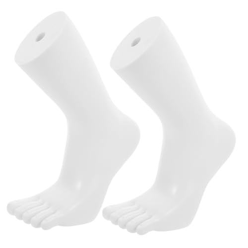 BELLIFFY 1 Paar Zehensocken Schaufensterpuppe Fuß Schaufensterpuppenbeine weiblich Sandalen-Displayhalter Verkaufsdisplay-Fußmodell Fußkettchen anzeigen Sockenfußmodell Vinyl Weiß von BELLIFFY