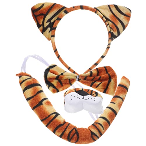 BELLIFFY 1 Satz Tiger Stirnband Nase Stirnband Tier Plüschtier Tiger Tigerkostüm für Kostüme halloween kostün halloween kostuem Tiger-Stirnbänder für Frauen Tigerohren für Erwachsene Stoff von BELLIFFY