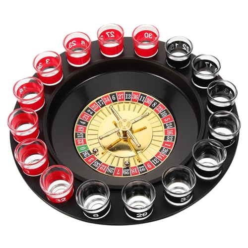 BELLIFFY 1 Satz Weindrehteller Trinkspinnrad Freizeit-tischspiele Roulette-Rad-Brett Party- -Roulette-Rad Lustiges Rouletterad Partyzubehör Roulette-trinkspiel Würfel Trinken Plastik von BELLIFFY