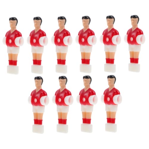 BELLIFFY 10St Fußballmaschinenspieler Sportfan-Actionfiguren männliche Puppe Kinder Roboter Tischfußball Zubehör Tischfußball Ersatzteile Fußballspieler kreative Kicker-Jungs Plastik rot von BELLIFFY