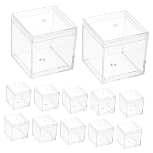 BELLIFFY 12Er-Box transparente Kunststoffbox lagercontainer stauraum boxen aufbwahrungs-box schmuckbox Probenbehälter mineralischer Musterkoffer übersichtliche Vitrinen p.s von BELLIFFY