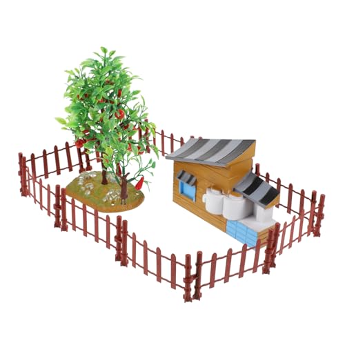 BELLIFFY 13st Simulierter Hauszaun Miniatur-feenfiguren Außendekorationen Scheune-spielset Mikrolandschaftsornament Mini-Spielzeug Miniatur-hausfigur Miniatur-Dekorationen Baummodell PVC von BELLIFFY