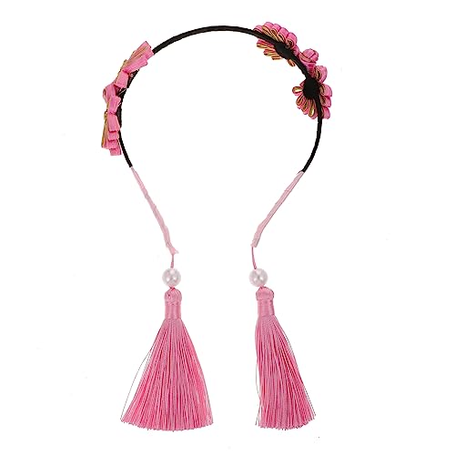 BELLIFFY 1Stk Stirnband im Ethno-Stil -Hijab Blumenmädchen-Stirnband Haarband-Party kinder haarspangen haarspange kinder haarschmuck kinder haarband Haare für Kinder Stoff Rosa von BELLIFFY