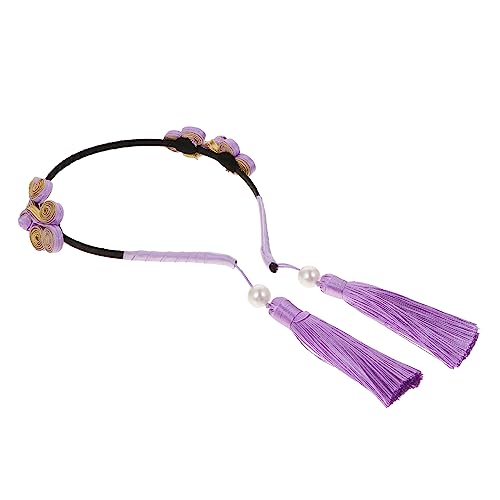 BELLIFFY 1Stk Stirnband im Ethno-Stil Kopfreifen Kinder Haarband-Party Boho-Haargummis Boho- kinder haarschmuck party zubehör kinder Stirnband für Kinder Kopf Kinder Stoff Violett von BELLIFFY