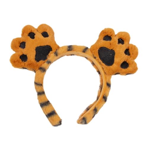 BELLIFFY 1stk Tiger-stirnband Plüsch Haarkämme Haarband Stirnband Mit Clips Spa-stirnband Elastische Haarbänder Geflochten Elastische Stirnbänder Tier-cosplay-kostüm Plastik Abs von BELLIFFY