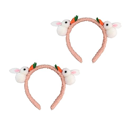 BELLIFFY 2St Doppeltes Kaninchen-Rettich-Stirnband Karottenkopfreifen Tiere bräunen Kostüm Kuchen stirnband stirnbänder Hasenhaarreifen Party-Kopfschmuck Stoff (Plüsch) von BELLIFFY