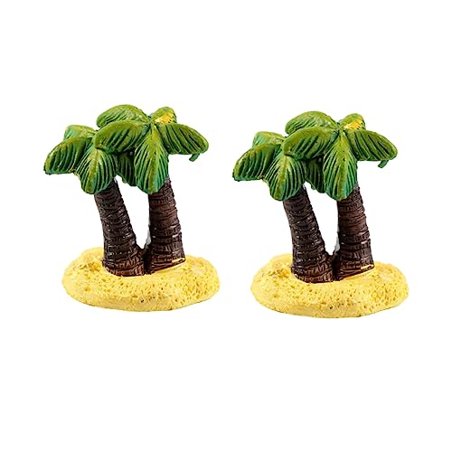 BELLIFFY 2St Miniatur-Kunstbaum Kuchendekorationen Miniatur-Ornamente Miniatur-Gartendekorationen Figur mikrolandschaft kokospalme Spielzeug Mini-Kokosnussbaum Desktop-Dekoration Green von BELLIFFY