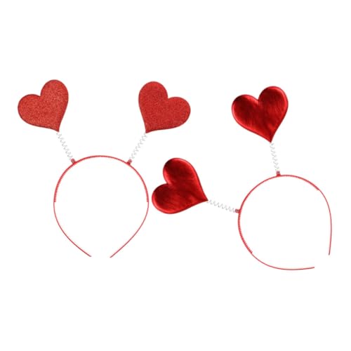 BELLIFFY 2st Stirnband Herz-haarschmuck Valentinstag Zubehör Valentinstag-foto-requisite Hochzeitshaar Haarband Zum Geburtstag Kopfbedeckungen Für Hochzeitsfeiern Antennenbopper Rot Plastik von BELLIFFY