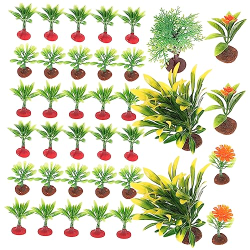 BELLIFFY 37St Simulierte Miniaturpflanzen grüne Pflanze Mini-Blumenornament Artificial Tree kunstpflanze mockin künstliche Pflanzen grüner Landschaftsbaum Mini-Szenen-Layout-Modell Plastik von BELLIFFY