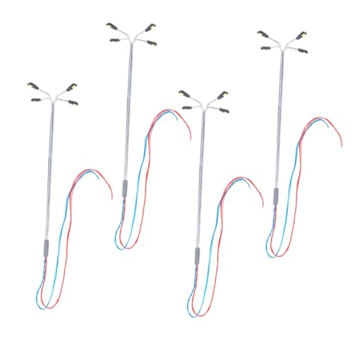 BELLIFFY 4 Stück Miniatur-straßenlaterne Mini-weglampe Mini-straßenpfosten Geführt Lampenmodell Dekor Miniaturmodell Einer Straßenlaterne Led-straßenlaternen Mini-straßenlaternen Metall von BELLIFFY