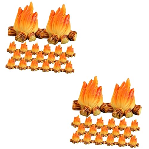 BELLIFFY 40 STK Feuerschmuck Miniatur-Lagerfeuer Lagerfeuer im Maßstab 1:12 Puppenhaus Herd Terrarien puppenhauszubehör Garden Decor Lagerfeuer vortäuschen falsches Lagerfeuer Mikro Harz von BELLIFFY