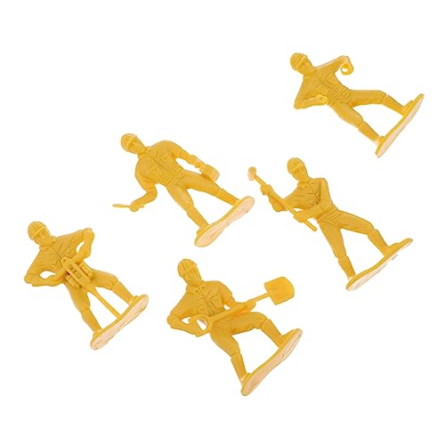 BELLIFFY 45st Mikro-landschaftsverzierung Zug Spielzeug Spielfiguren-spielsets Engineering-Modell-Spielzeug Kidcraft-spielset Engineering-Menschen-Figuren Baumodell Spielzeug Yellow Plastik von BELLIFFY