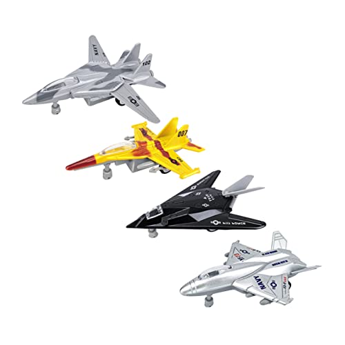 BELLIFFY 4er Set Alloy Rückkehrflugzeuge Kinderspielzeug Inertialflugzeug Modelle Für Spaßige Flugzeugmodelle Aus Für Drinnen Und Draußen von BELLIFFY