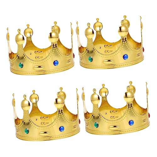 BELLIFFY 4stücke Cosplay Krone Goldene Königskrone Für Kostümparty Geburtstagsfeiern Und Bühnenauftritte Accessoires Für Erwachsene BELLIFFY 4stücke Cosplay Krone Goldene Königskrone Für Kostümparty Geburtstagsfeiern Und Bühnenauftritte Accessoires Für Erwachsene von BELLIFFY