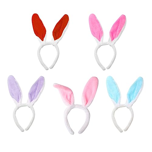 BELLIFFY 5 Stk Sechs Ein Kindertag Haare Kopfbedeckung Mit Hasenohren Haar-make-up-stirnbänder Kuscheltier Hase Haarreifen Mit Hasenohren Hasenkopfbedeckung Hasenohren Stirnband Plüsch von BELLIFFY