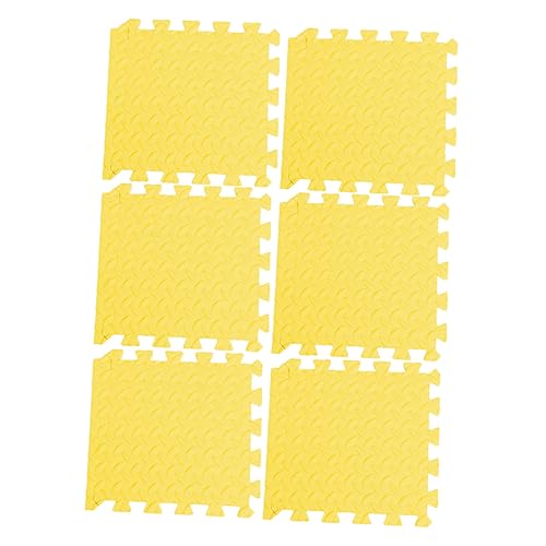 BELLIFFY 6st Spleißteppich Bodenmatte Bodenrätsel Ineinandergreifende Bodenfliesen Schaumstoff-bodenfliesen Für Kinder Fußmatten Quadratischer Teppich Schaumstofffliesen Spielmatte Yellow von BELLIFFY